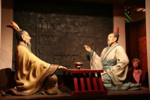 阜阳管仲齐桓公对饮像