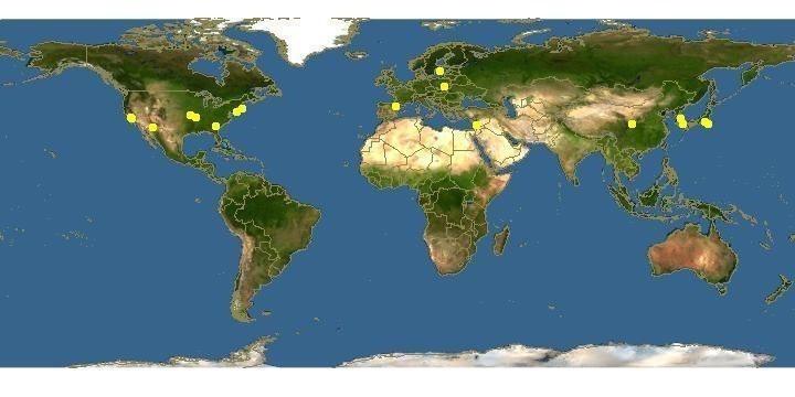 山茱萸分布图