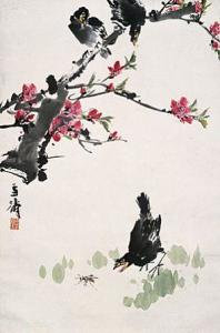 国画桃花图