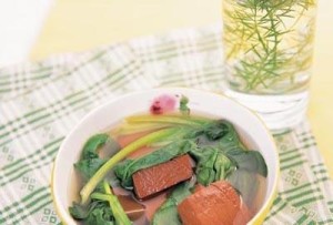 菠菜猪血汤