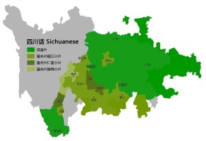 四川话使用及分布图示